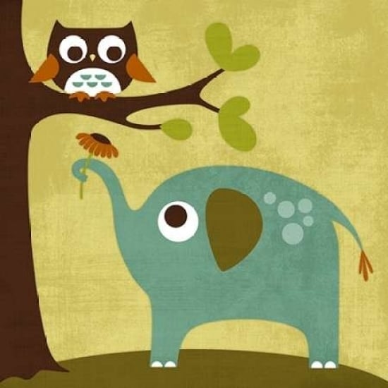 Owl and Elephant Poster Print by Nancy Lee-VARPDXL609D Image 2