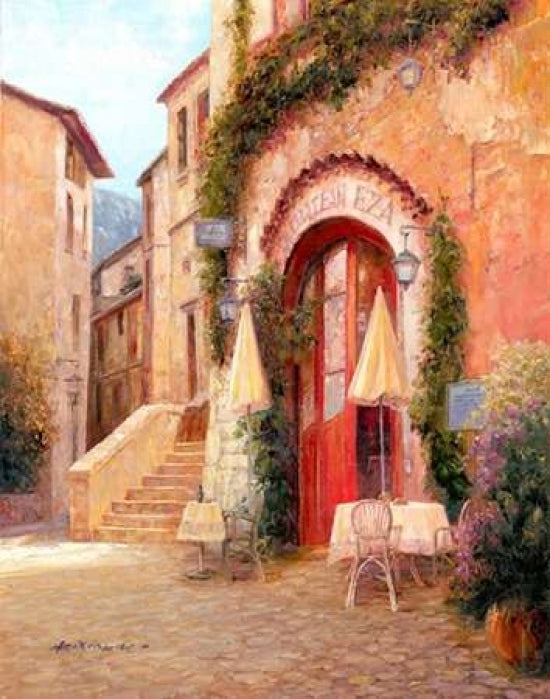 Eze Village Caf? France Poster Print by Haixia Liu-VARPDXL741D Image 1