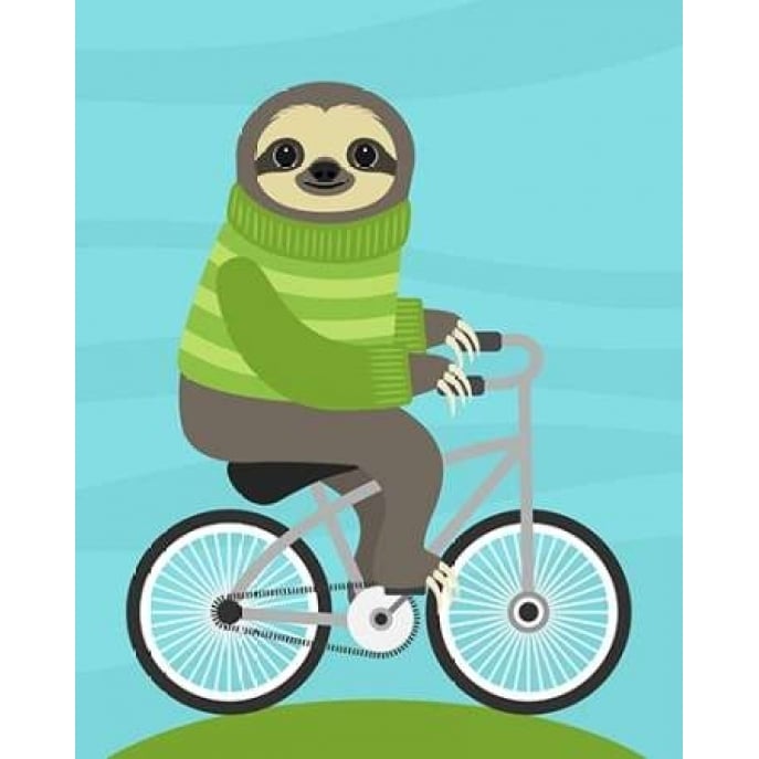 Cycling Sloth Poster Print by Nancy Lee-VARPDXL821D Image 1