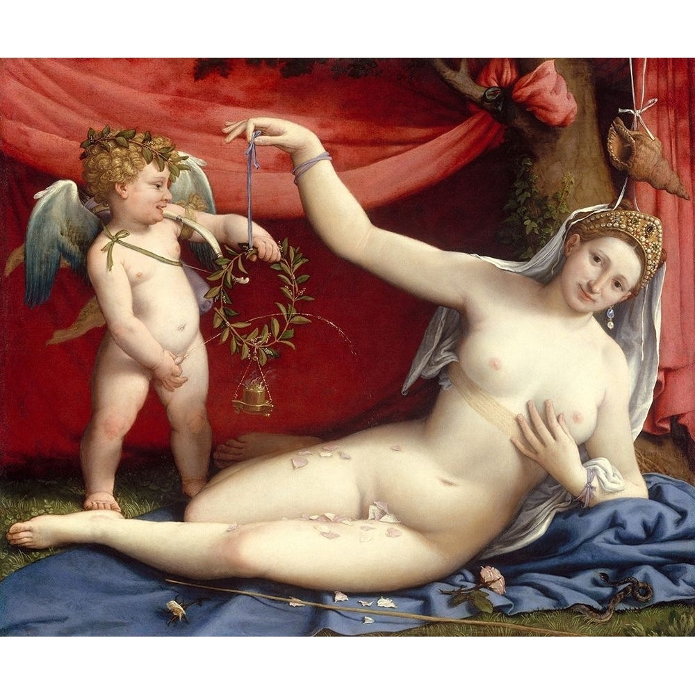 Venus and Cupid Poster Print by Lorenzo Lotto-VARPDXL905D Image 1