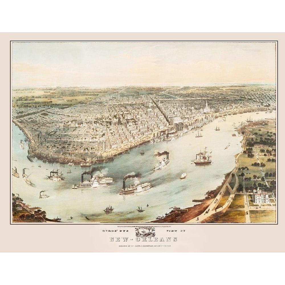 Orleans Louisiana - Guerber 1851 Poster Print by Guerber Guerber-VARPDXLANE0011 Image 1