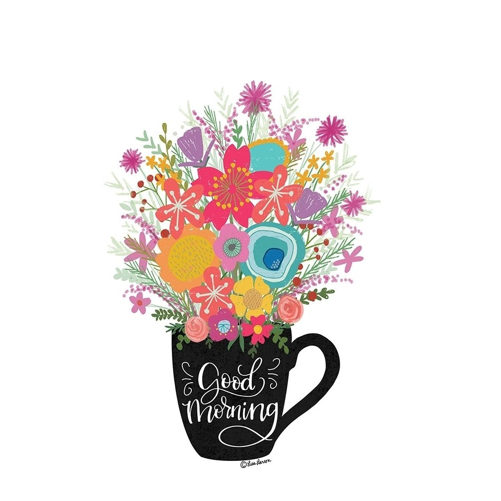 Good Morning Coffee Floral Poster Print by Lisa Larson-VARPDXLAR381 Image 1