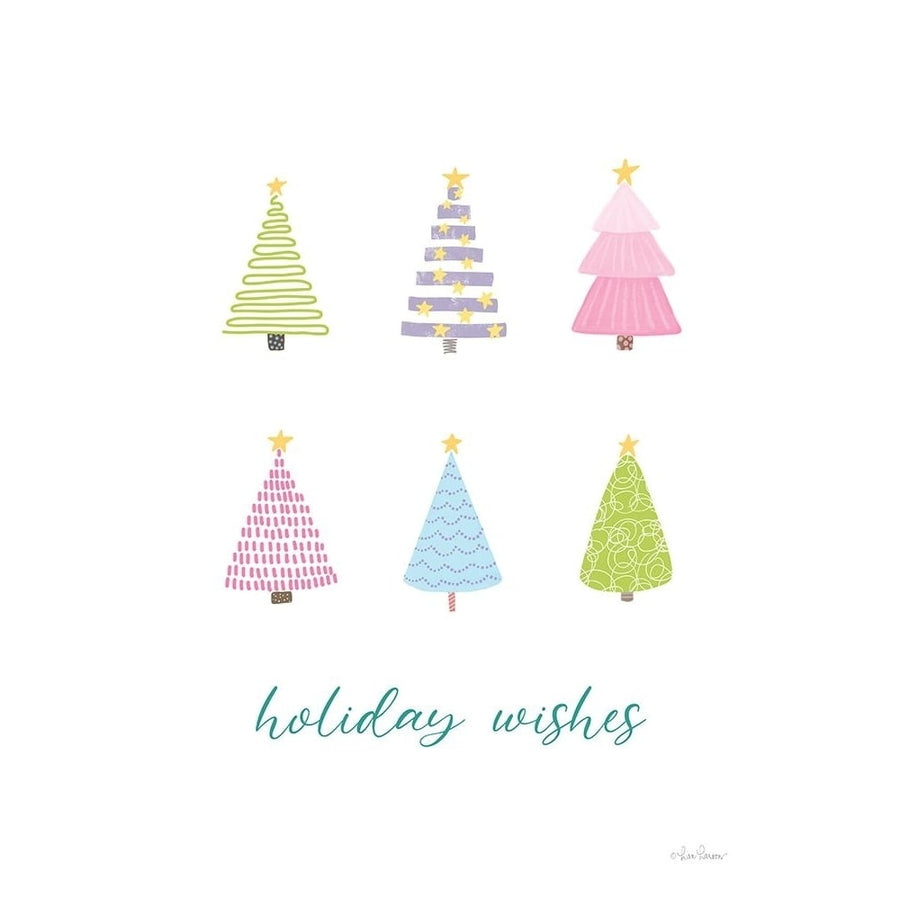 Holiday Wishes Pastel Christmas Trees Poster Print - Lisa Larson-VARPDXLAR563 Image 1