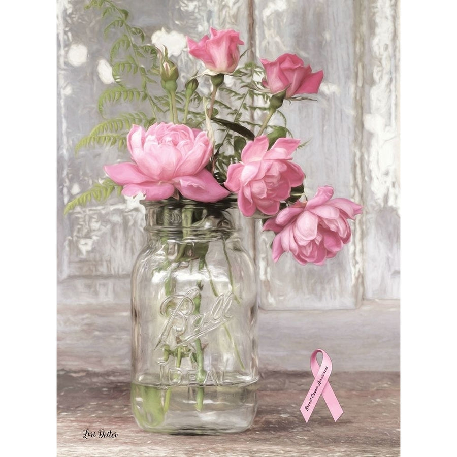 Pink Roses for Breast Cancer Awareness Poster Print by Lori Deiter-VARPDXLD1443 Image 1