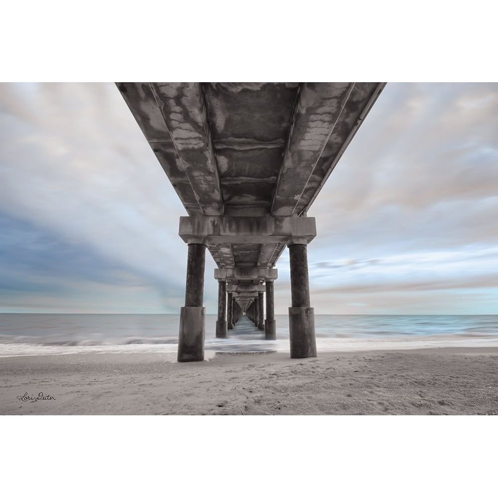 Beneath the Outer Banks Beach Pier Poster Print by Lori Deiter-VARPDXLD1548 Image 1