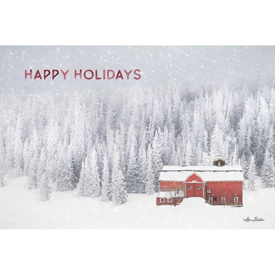 Snowy Forest Happy Holidays Poster Print by Lori Deiter-VARPDXLD1840 Image 1