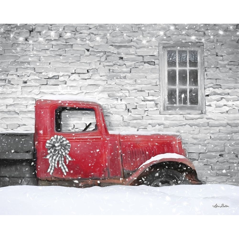 Christmas Truck with Plaid Bow Poster Print by Lori Deiter-VARPDXLD1848 Image 1