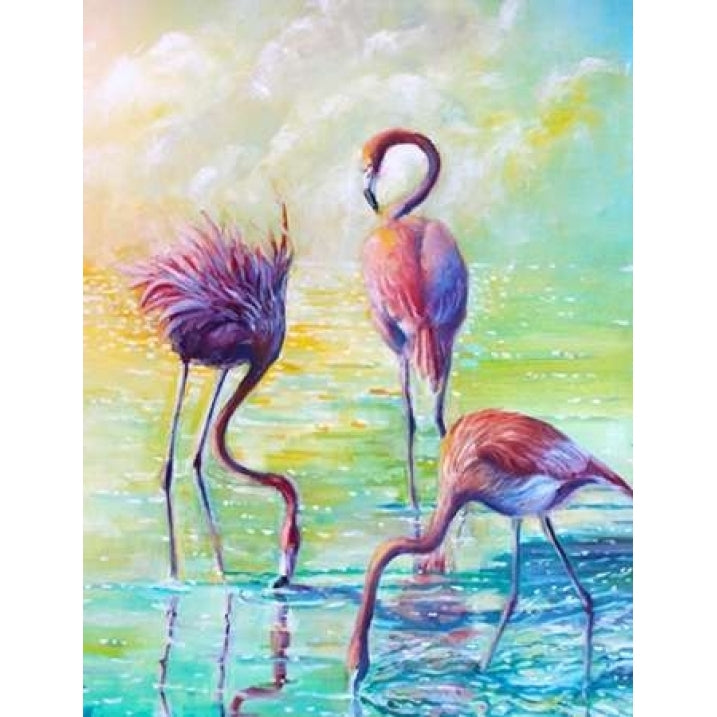 Flamingo Family 1 Poster Print by Lisa Colberg-VARPDXLNRC001A Image 2