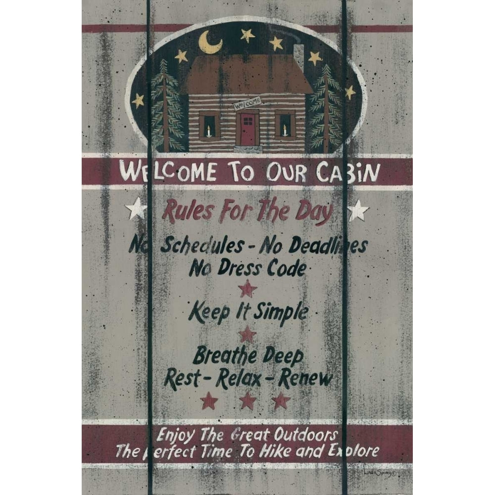 Cabin Rules for the Day Poster Print by Linda Spivey-VARPDXLS1542 Image 1