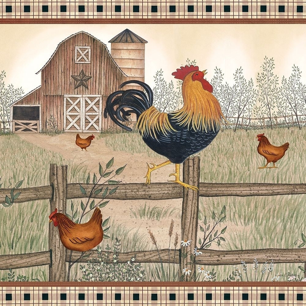 Rustic Farm Rooster Poster Print by Linda Spivey-VARPDXLS1697 Image 1