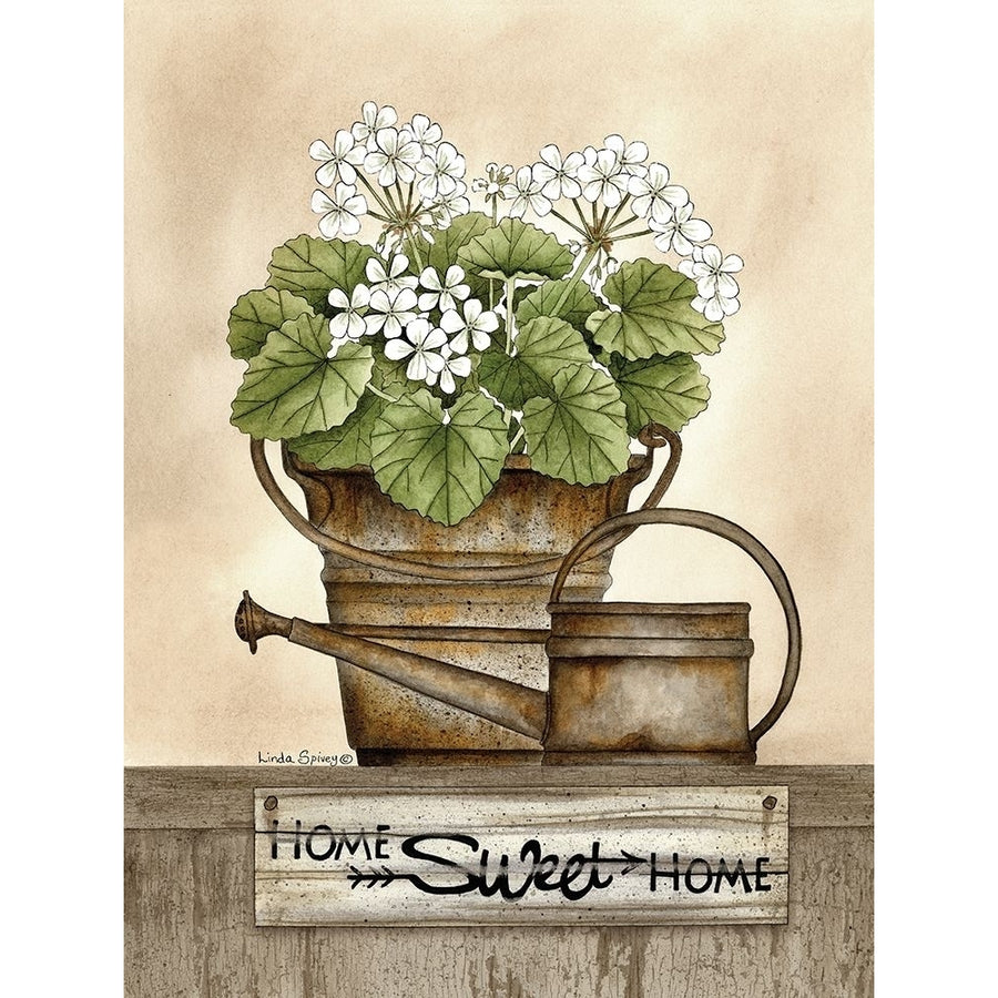 Home Sweet Home Geraniums Poster Print by Linda Spivey-VARPDXLS1674 Image 1