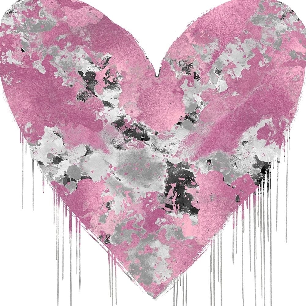 Big Hearted Pink and Silver Poster Print by Lindsay Rodgers-VARPDXLSG116669 Image 1