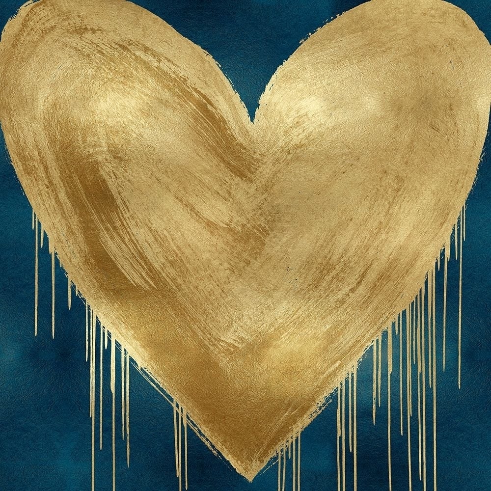 Big Hearted Gold on Teal Poster Print by Lindsay Rodgers-VARPDXLSG116665 Image 1