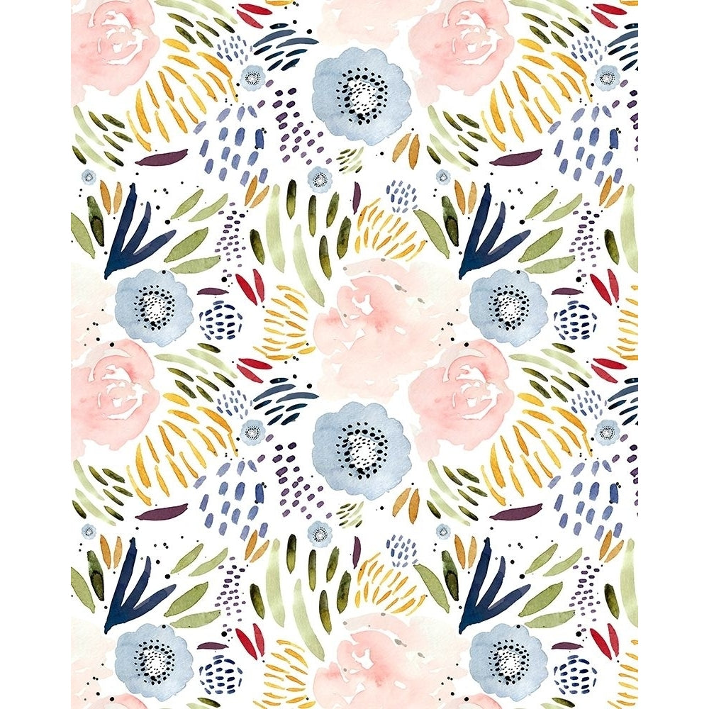 Floral Pink Blue Poster Print by Leah Straatsma-VARPDXLSRC014A Image 1