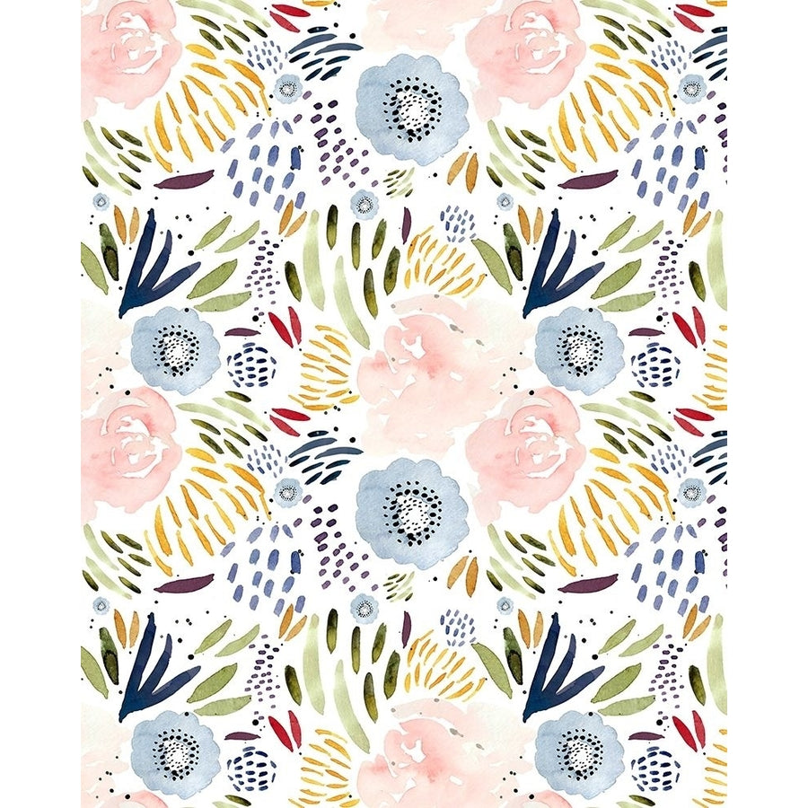 Floral Pink Blue Poster Print by Leah Straatsma-VARPDXLSRC014A Image 1