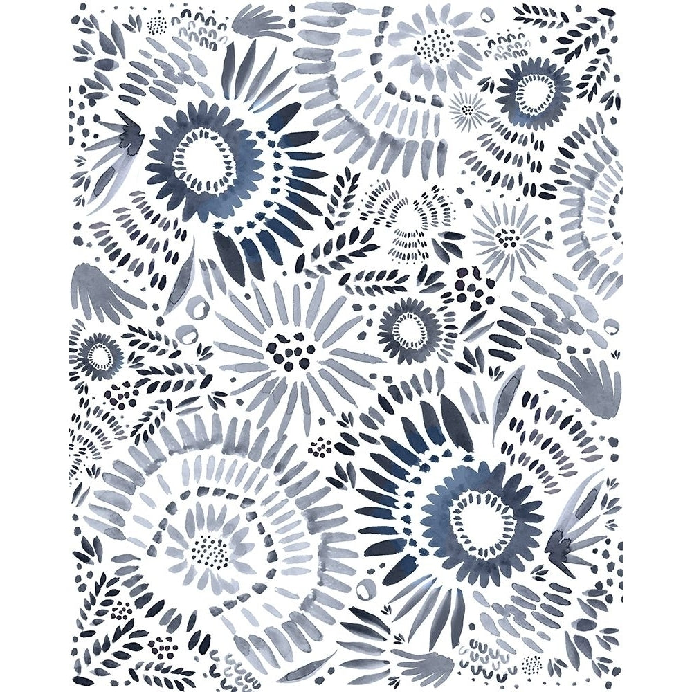 Blue Floral Fun Poster Print by Leah Straatsma-VARPDXLSRC014D Image 1