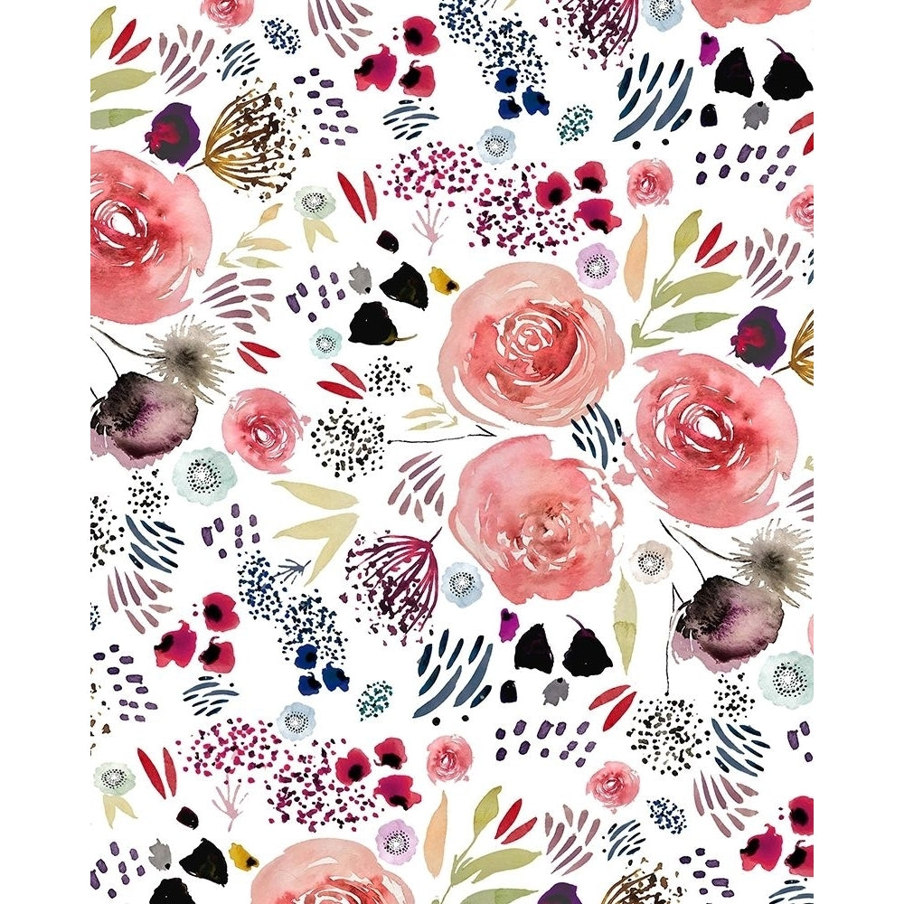 Floral Red and Blue Poster Print by Leah Straatsma-VARPDXLSRC014C Image 1