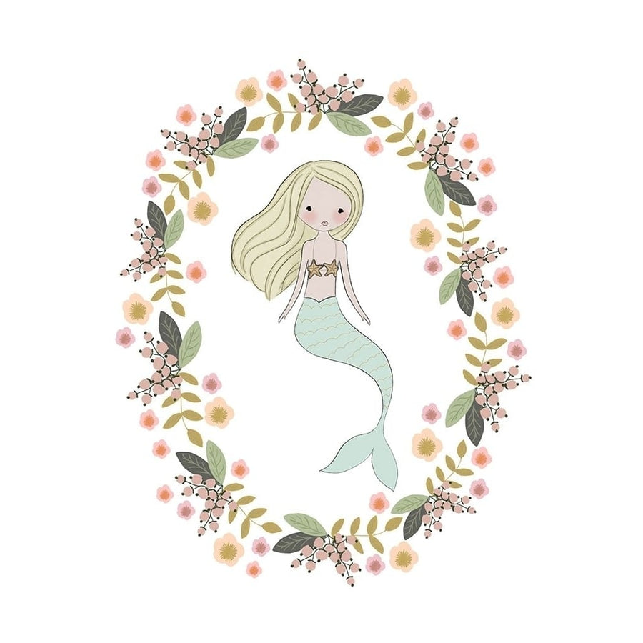 Mermaid And Florals Poster Print by Leah Straatsma-VARPDXLSRC025A Image 1