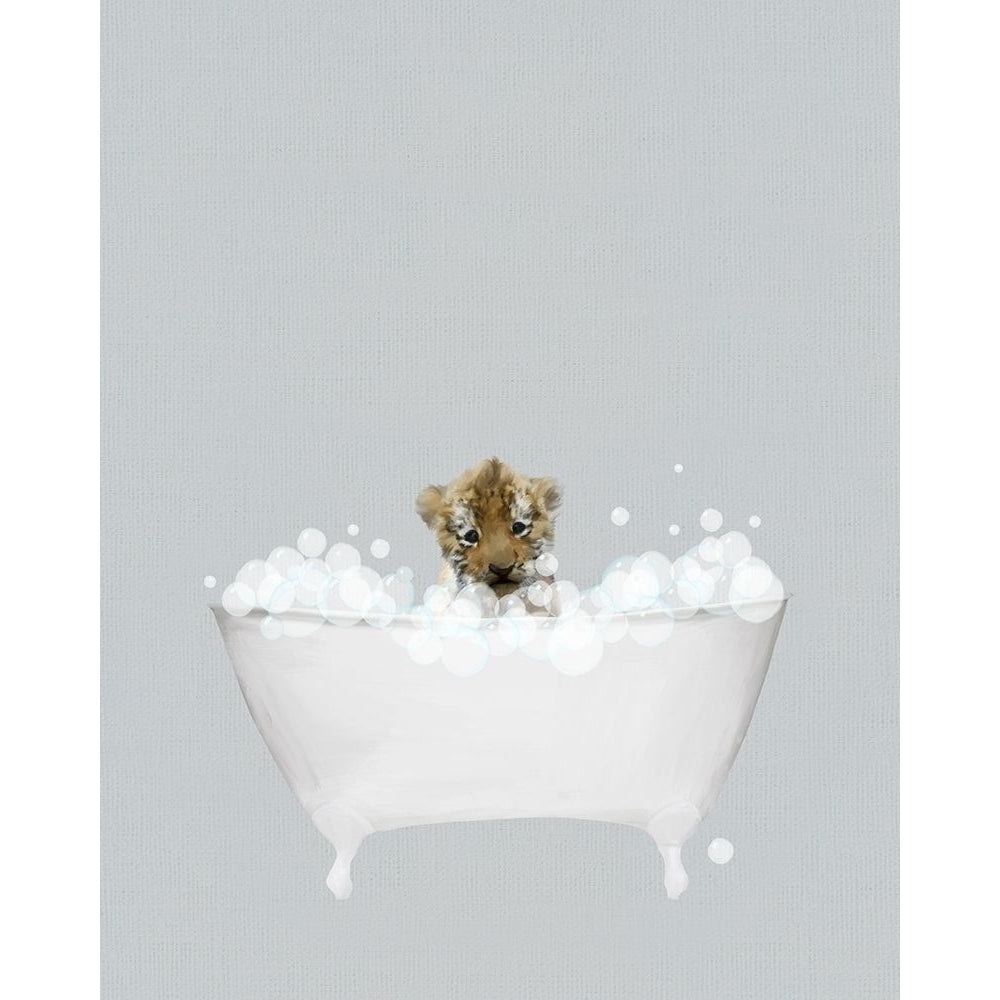 Tiger Blue Bath Poster Print by Leah Straatsma-VARPDXLSRC104G Image 1