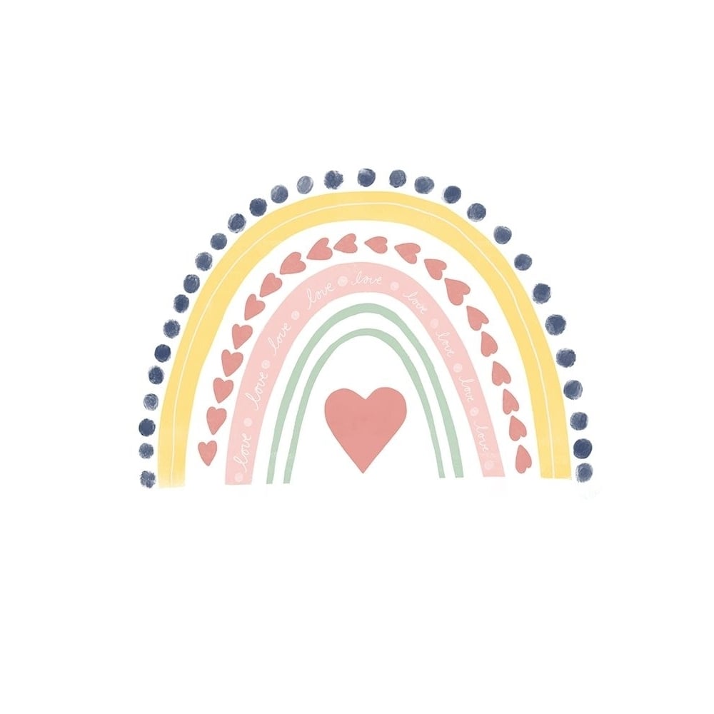 Happy Heart Rainbow Pink by Leah Straatsma-VARPDXLSRC165A3 Image 1