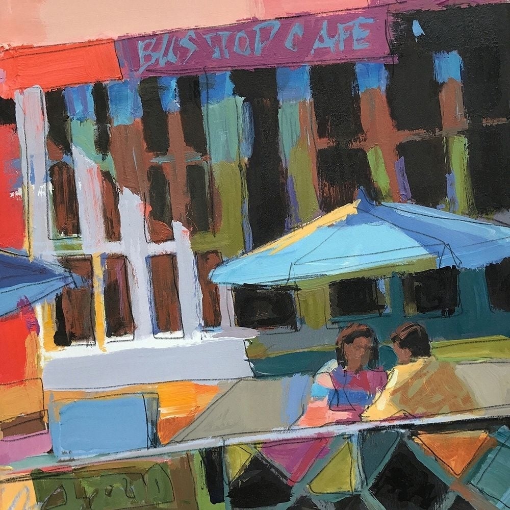 Bus Stop Cafe Poster Print by Patti Mollica-VARPDXM1586D Image 1