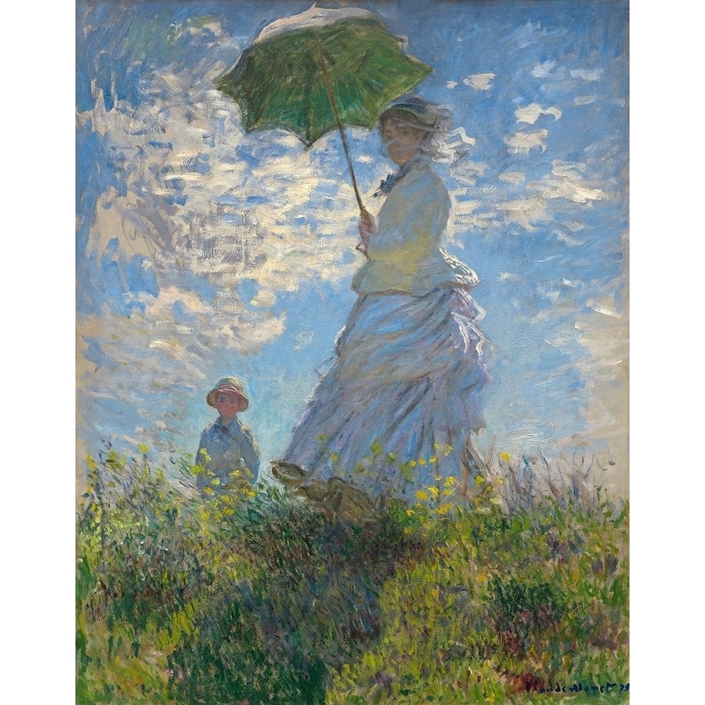 Woman with a Parasol - Madame Monet and Her Son 1875 by Claude Monet-VARPDXM1739D Image 1