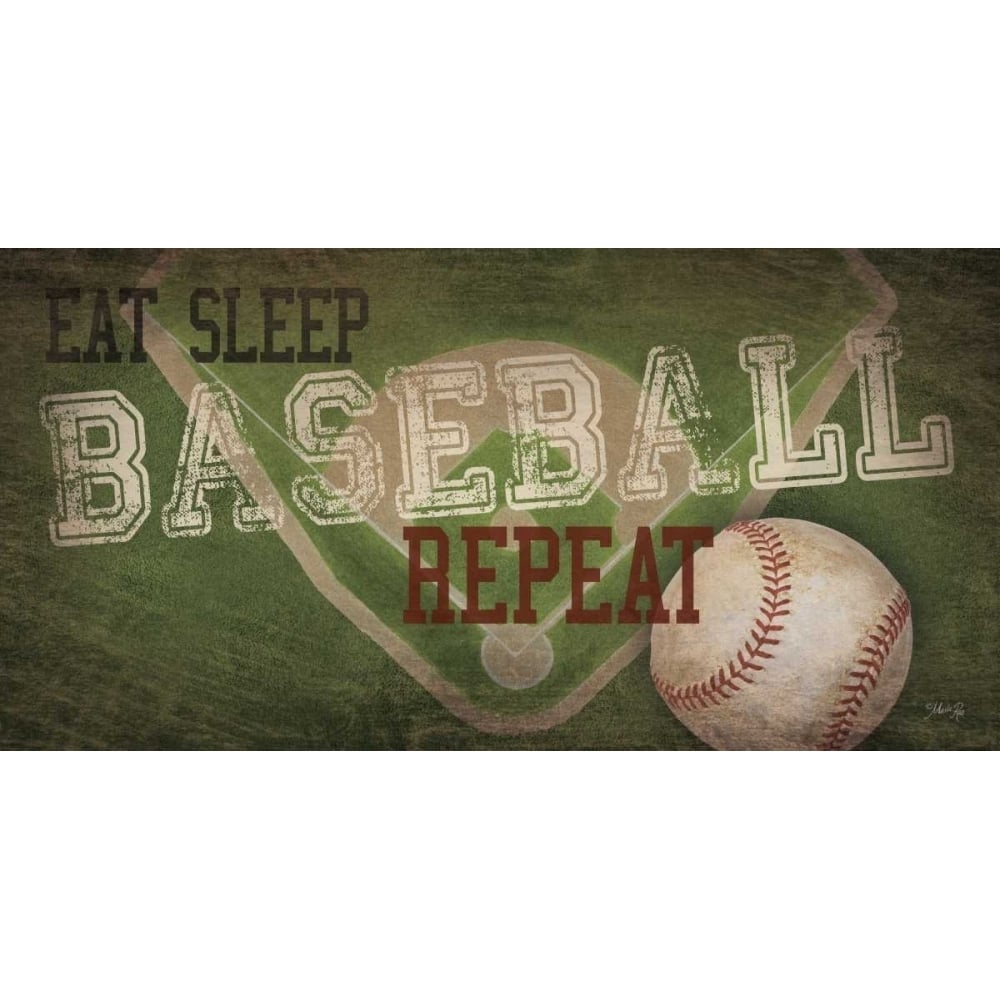 Eat Sleep Baseball Repeat Poster Print by Marla Rae-VARPDXMA2125A Image 1