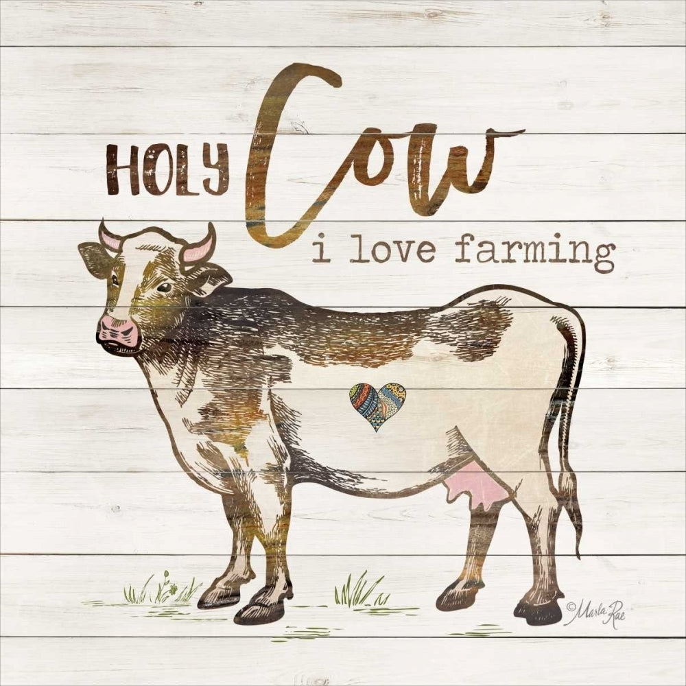 Holy Cow I Love Farming Poster Print by Marla Rae-VARPDXMA2399A Image 1