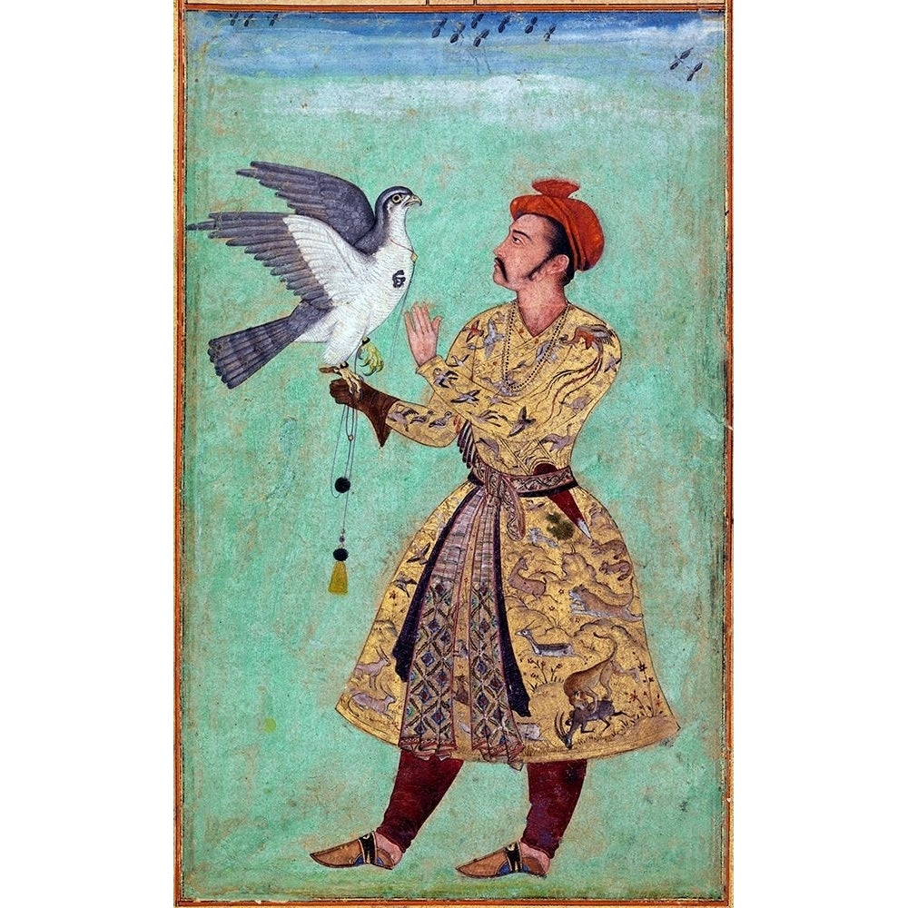 Prince and Falcon Poster Print by Mughal c1690 Anon-VARPDXMA911 Image 1