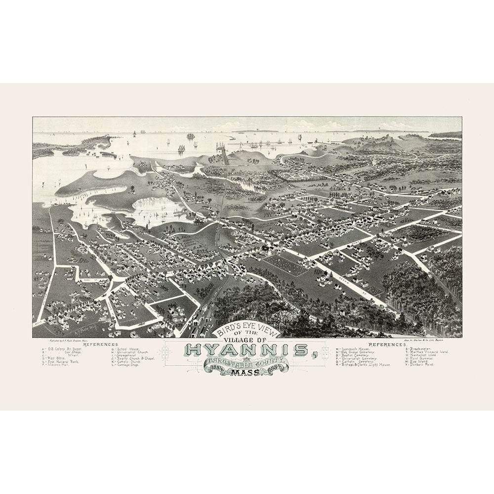 Hyannis Massachusetts - Walker 1884 Poster Print by Walker Walker-VARPDXMAHY0001 Image 1