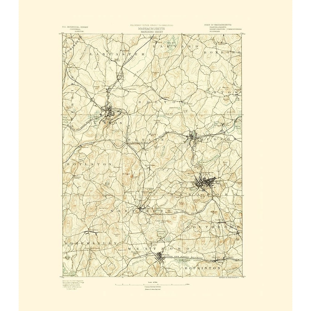 Marlboro Massachusetts Sheet - USGS 1890 Poster Print by USGS USGS-VARPDXMAMA0005 Image 1