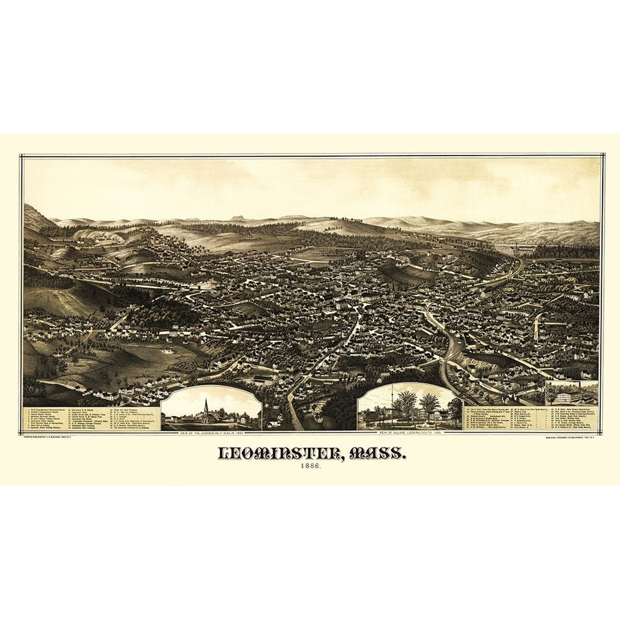 Leominster Massachusetts - Burleigh 1886 Poster Print by Burleigh Burleigh-VARPDXMALE0001 Image 1