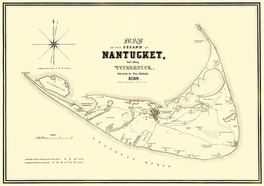 Nantucket Island Massachusetts - Bouve 1838 Poster Print by Bouve Bouve-VARPDXMANA0002 Image 1