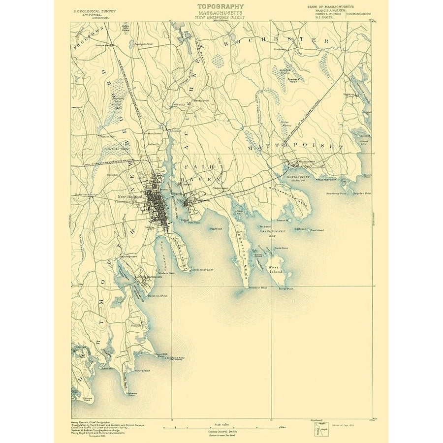 Bedford Massachusetts Sheet - USGS 1893 Poster Print by USGS USGS-VARPDXMANE0001 Image 1