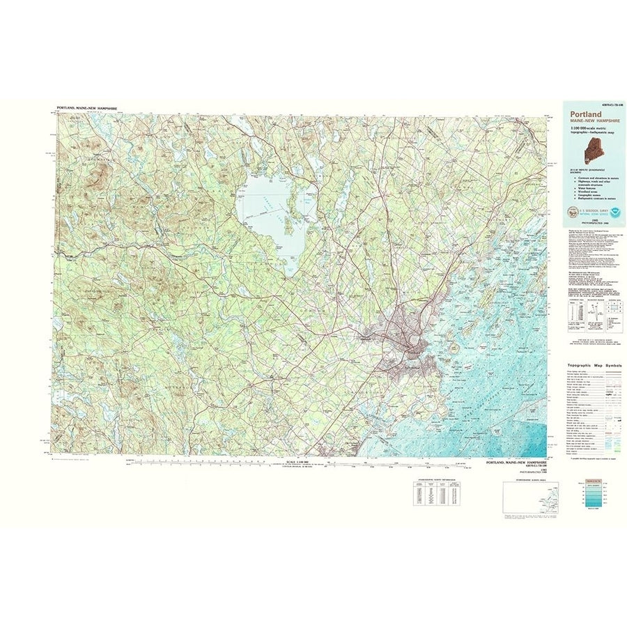 Portland Maine Quad - USGS 1985 Poster Print by USGS USGS-VARPDXMAPO0001 Image 1