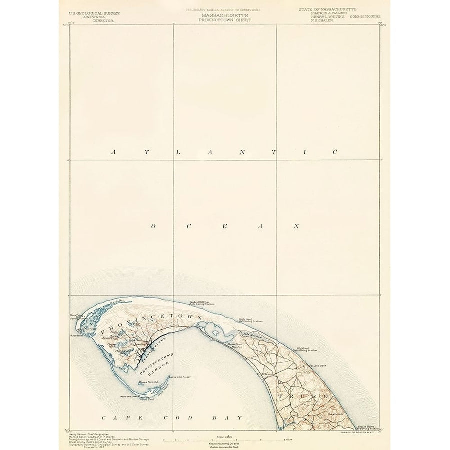 Provincetown Massachusetts Sheet - USGS 1890 Poster Print by USGS USGS-VARPDXMAPR0004 Image 1