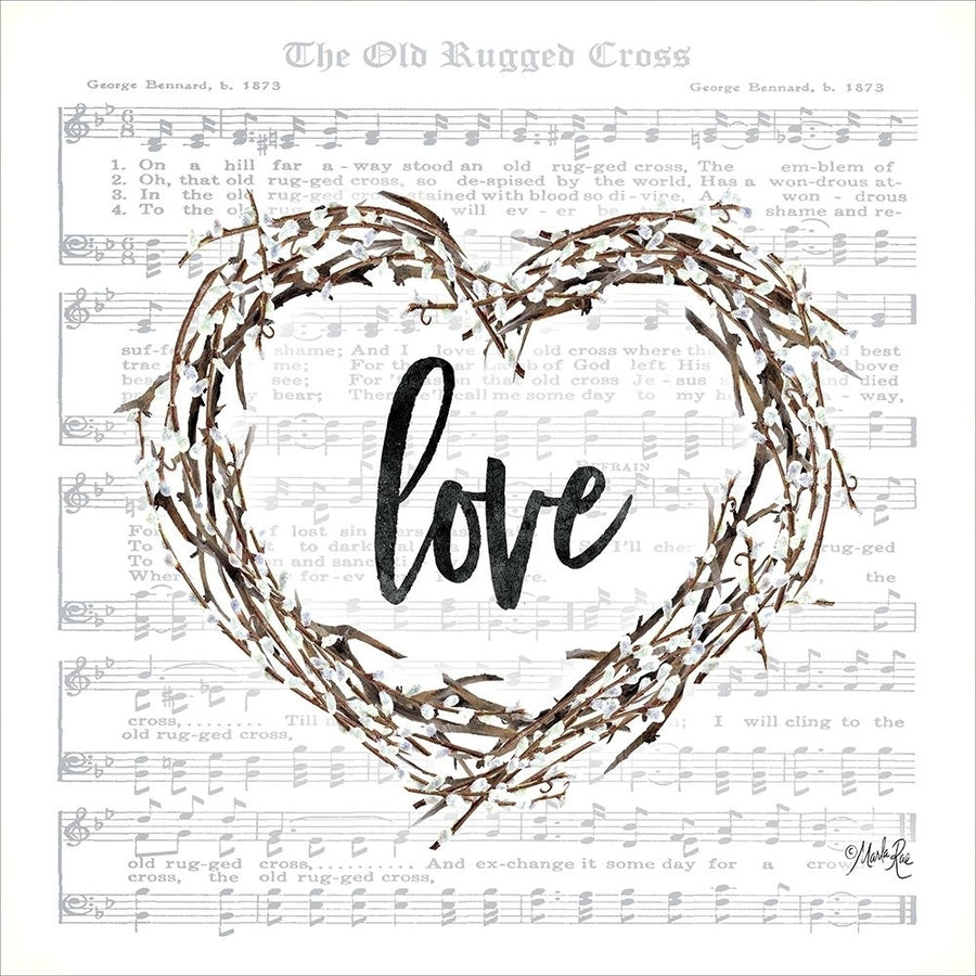 Old Rugged Heart Love Wreath Poster Print by Marla Rae-VARPDXMAZ5340 Image 1