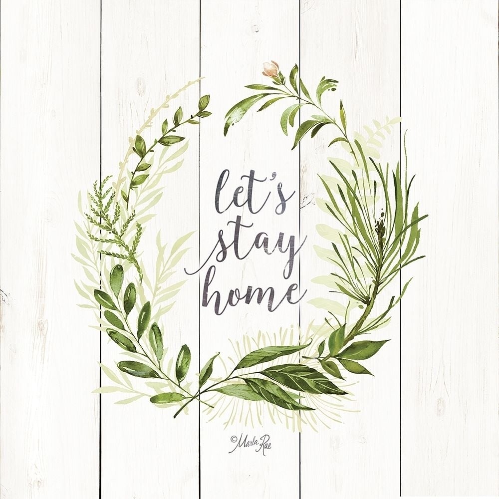 Lets Stay Home Wreath Poster Print by Marla Rae-VARPDXMAZ5067 Image 1