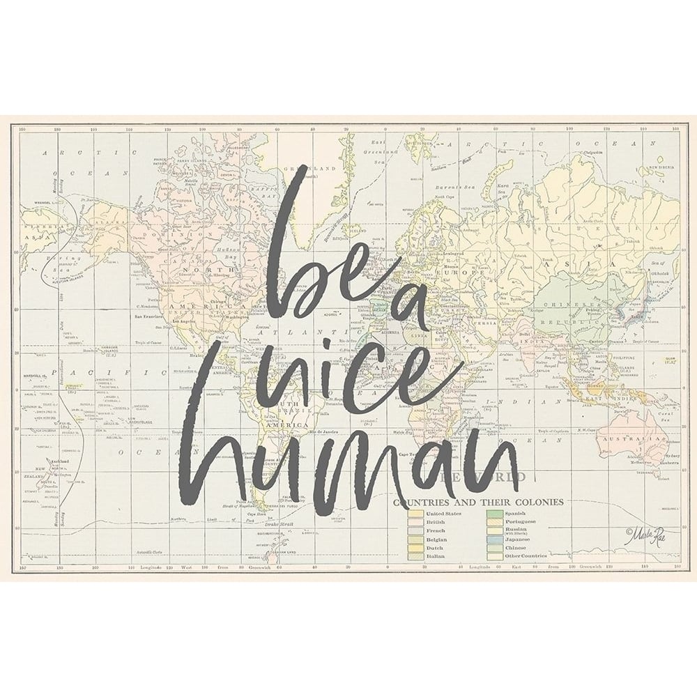 Be a Nice Human Map by Marla Rae-VARPDXMAZ5772 Image 1