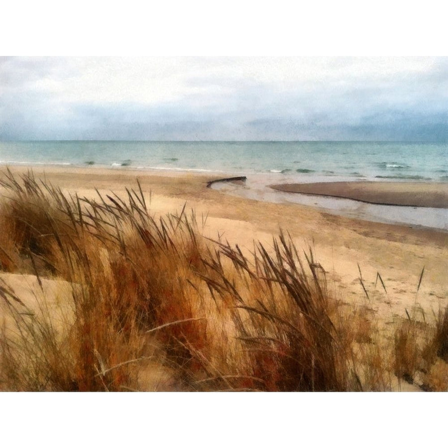 Pier Cove Beach With Autumn Grasses Poster Print by Michelle Calkins-VARPDXMCK117016 Image 1