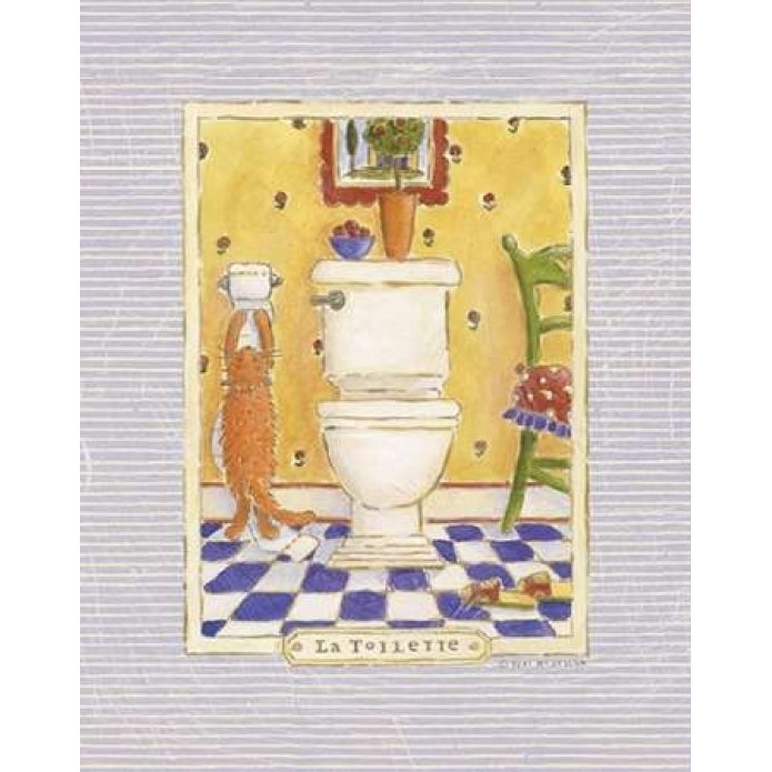 Kitty Toilette Poster Print by Sudi McCollum-VARPDXMCM117 Image 2