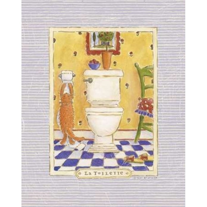 Kitty Toilette Poster Print by Sudi McCollum-VARPDXMCM117 Image 1