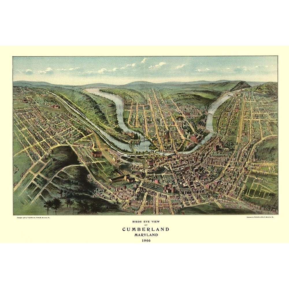 Cumberland Maryland - Fowler 1906 Poster Print by Fowler Fowler-VARPDXMDCU0002 Image 1