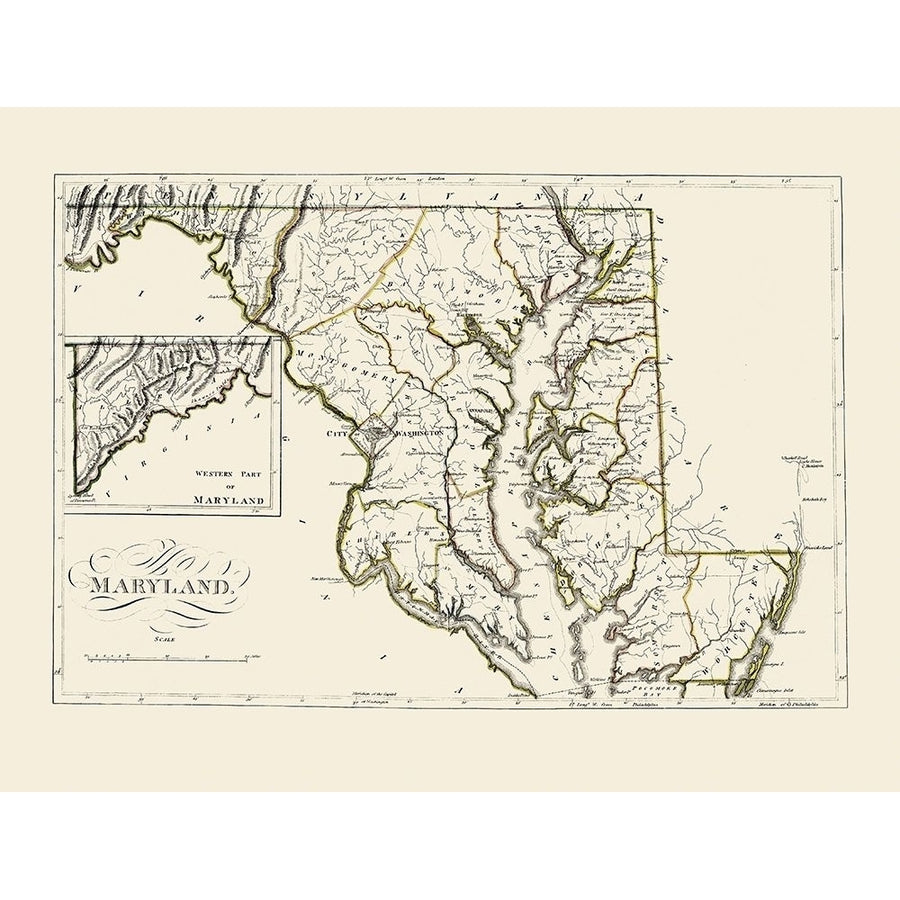 Maryland - Carey 1814 Poster Print by Carey Carey-VARPDXMDZZ0006 Image 1