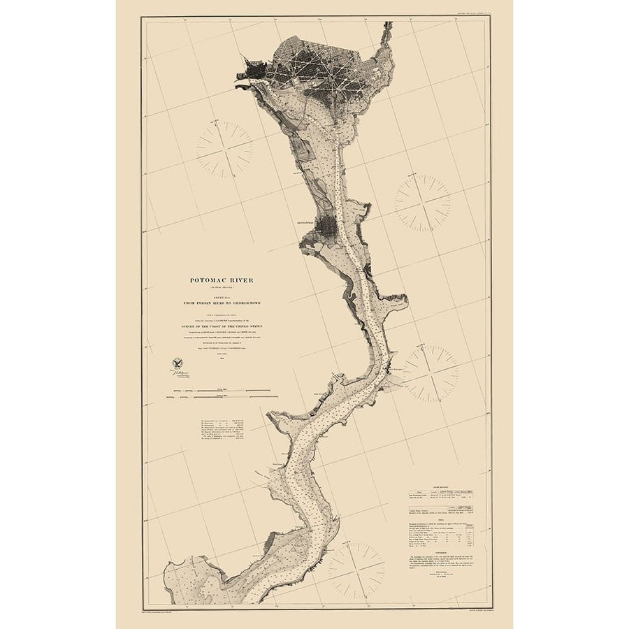 Potomac River Sheet - USCS 1864 Poster Print by USCS USCS-VARPDXMDPO0001 Image 1