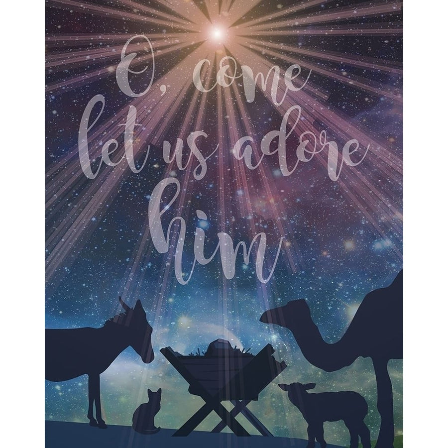 Christmas Manger Adore Poster Print by Melody Hogan-VARPDXMHRC029A Image 1