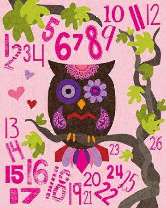 Owl Set Numlet Pinks 2 Poster Print by Melody Hogan-VARPDXMHRC131D Image 1