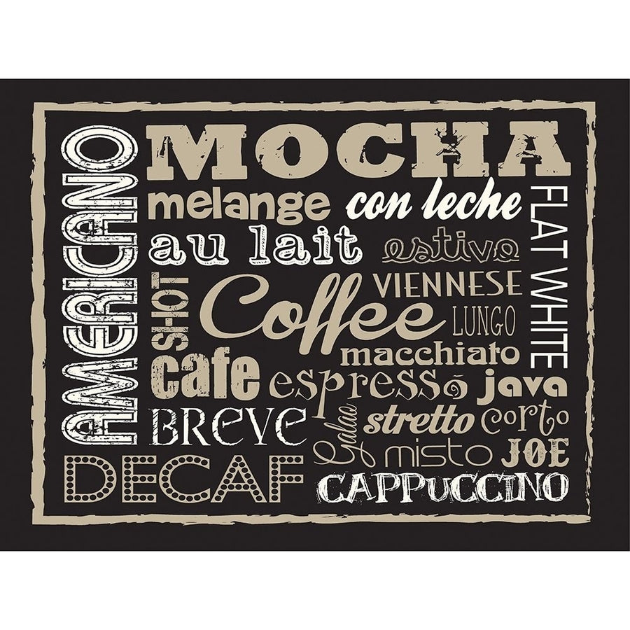 Mocha Coffee Type Poster Print by Melody Hogan-VARPDXMHRC227B Image 1