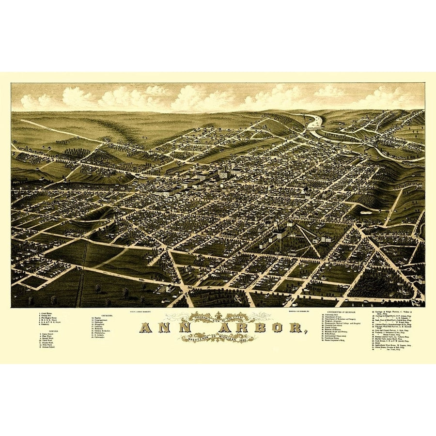 Ann Arbor Michigan - Beck 1880 Poster Print by Beck Beck-VARPDXMIAN0001 Image 1