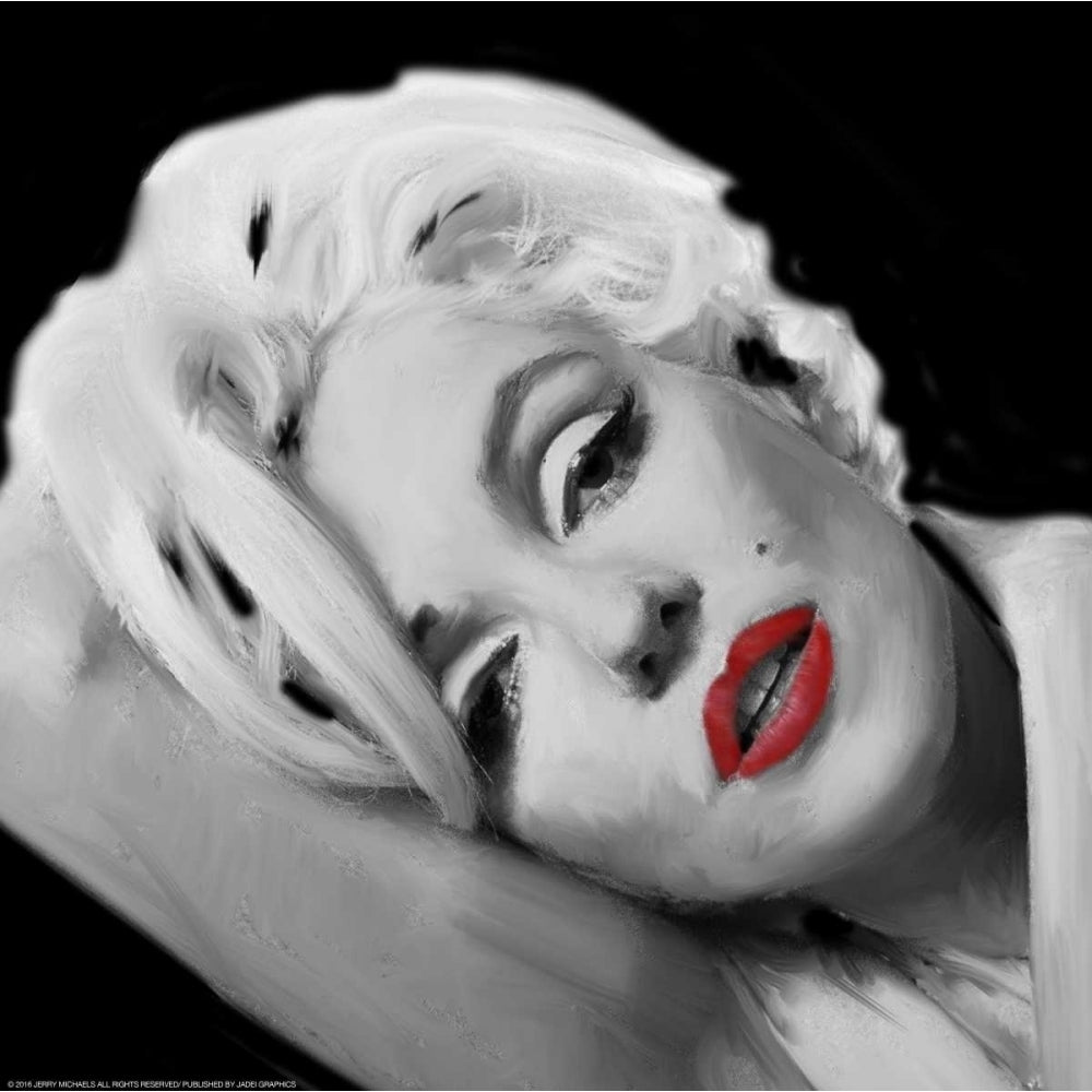 Marilyns Lips Poster Print by Jerry Michaels-VARPDXMIC19BWRD Image 2